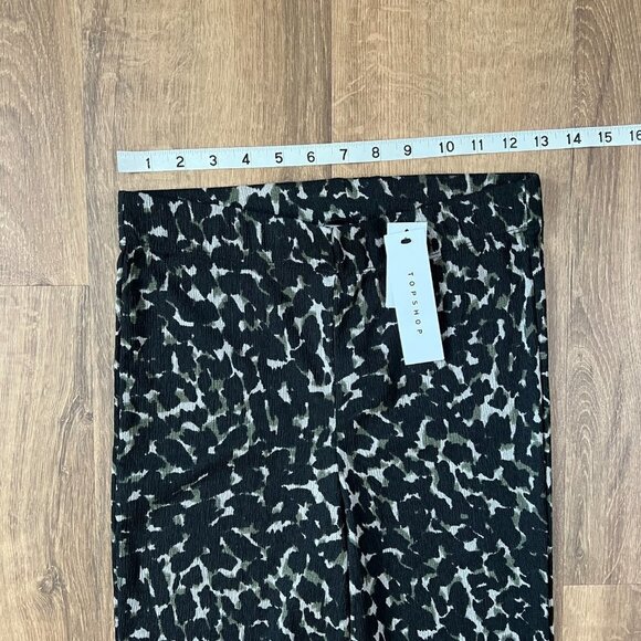 NEW Topshop Camo/Animal Print Pull On Flare Pants Sz S - Picture 5 of 14